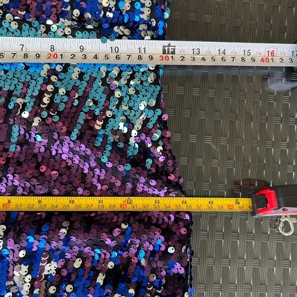 Fashion Nova Purple and Silver Sequin Dress SZ Small - Picture 9 of 14